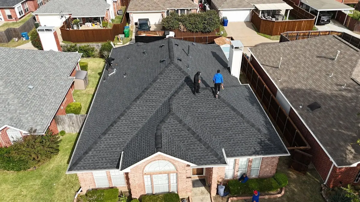 Slate & Tile Roof Repair work in progress on a Peachtree Corners property